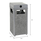 Global Industrial® Stone Panel All Weather Trash Receptacle Urn, 12 gal, Steel, Gray (GBE239576GY) Each