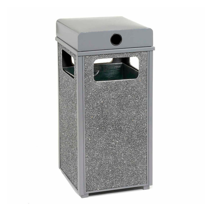 Global Industrial® Stone Panel All Weather Trash Receptacle Urn, 24 gal, Steel, Gray (GBE238241GY) Each