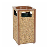 Global Industrial® Stone Panel All Weather Trash Receptacle Urn, Open Ashtray Top, 24 gal, Steel, Brown (GBE238243BN) Each