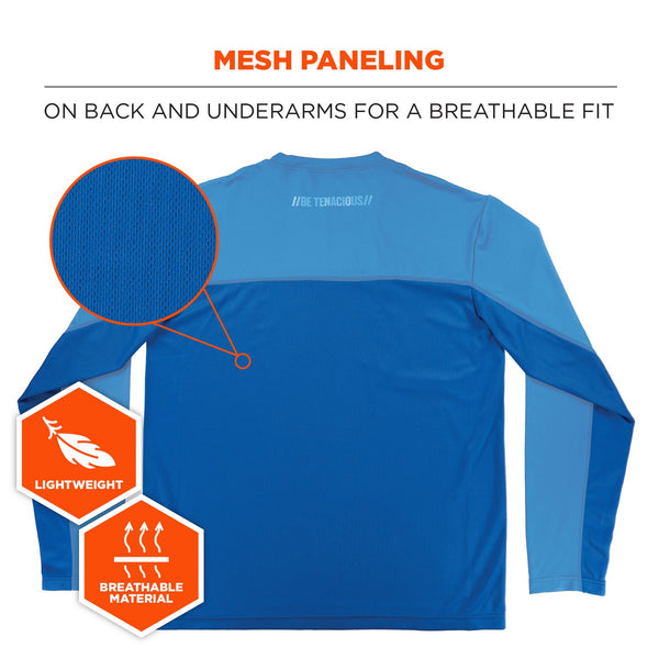 Ergodyne Chill-Its 6689 Cooling Long Sleeve Sun Shirt with UV Protection, 3X-Large, Blue (EGO12157) Each