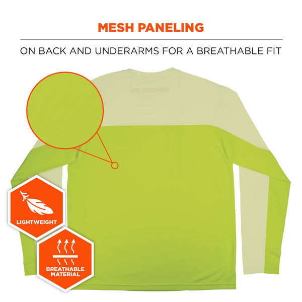 Ergodyne Chill-Its 6689 Cooling Long Sleeve Sun Shirt with UV Protection, Medium, Lime (EGO12143) Each