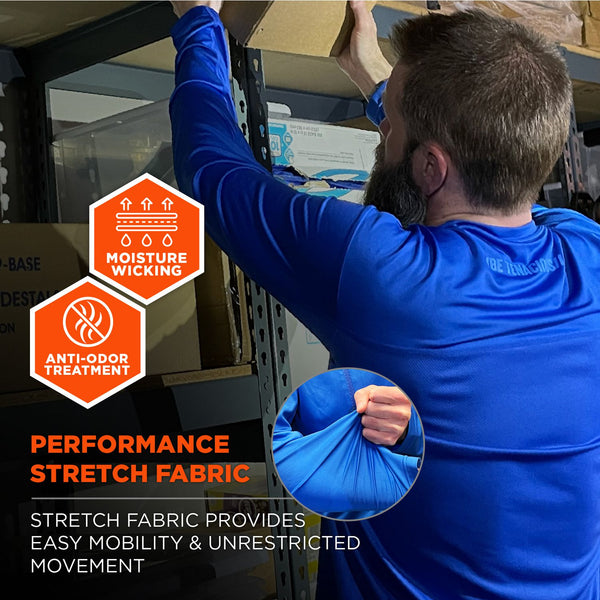 Ergodyne Chill-Its 6689 Cooling Long Sleeve Sun Shirt with UV Protection, 2X-Large, Blue (EGO12156) Each