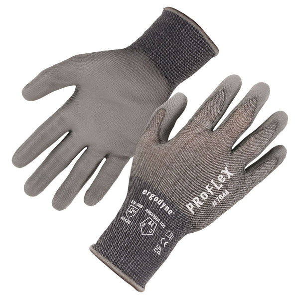 Ergodyne ProFlex 7044 ANSI A4 PU Coated CR Gloves, Gray, X-Small, Pair (EGO10491) 1 Pair