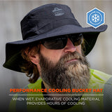 Ergodyne Chill-Its 8939 Cooling Bucket Hat, Polyester/Spandex, One Size Fits Most, Black (EGO12664) Each
