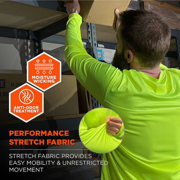 Ergodyne Chill-Its 6689 Cooling Long Sleeve Sun Shirt with UV Protection, 3X-Large, Lime (EGO12147) Each