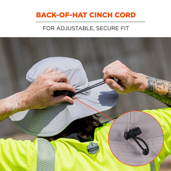 Ergodyne Chill-Its 8939 Cooling Bucket Hat, Polyester/Spandex, One Size Fits Most, Gray (EGO12666) Each