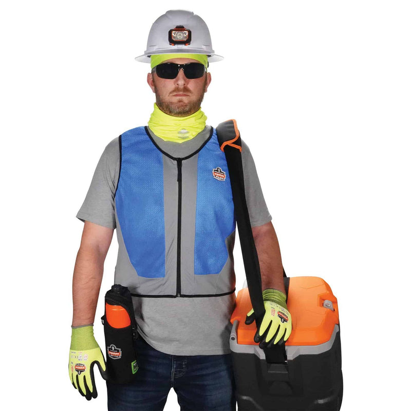 Ergodyne Chill-Its 6667 Wet Evaporative PVA Cooling Vest with Zipper, PVA, 4X-Large, Blue (EGO12698) Each