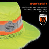 Ergodyne Chill-Its 8935CT Hi-Vis PVA Ranger Sun Hat, Polyester/PVA, 2X-Large/3X-Large, Lime (EGO12600) Each