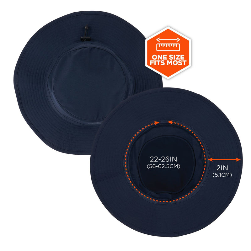 Ergodyne Chill-Its 8939 Cooling Bucket Hat, Polyester/Spandex, One Size Fits Most, Navy (EGO12665) Each