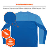 Ergodyne Chill-Its 6689 Cooling Long Sleeve Sun Shirt with UV Protection, Large, Blue (EGO12154) Each
