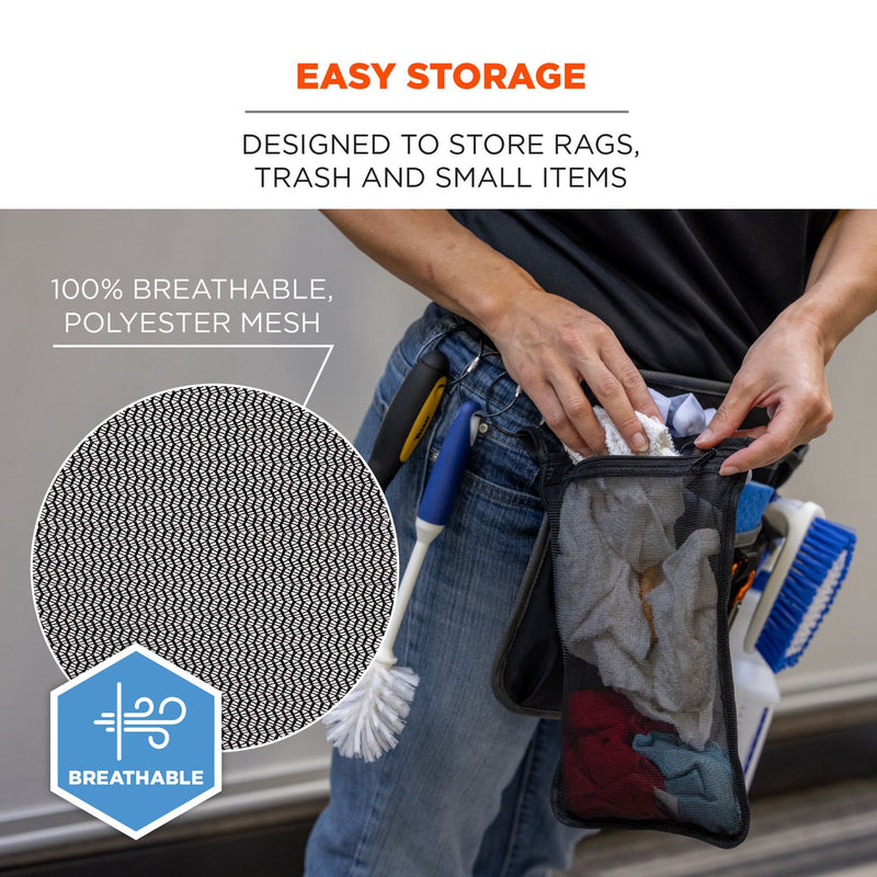 Ergodyne Arsenal 5718 Zippered Mesh Wash Bag, 8 x 10, Polyester, Black, 10/Pack (EGO13721) Each