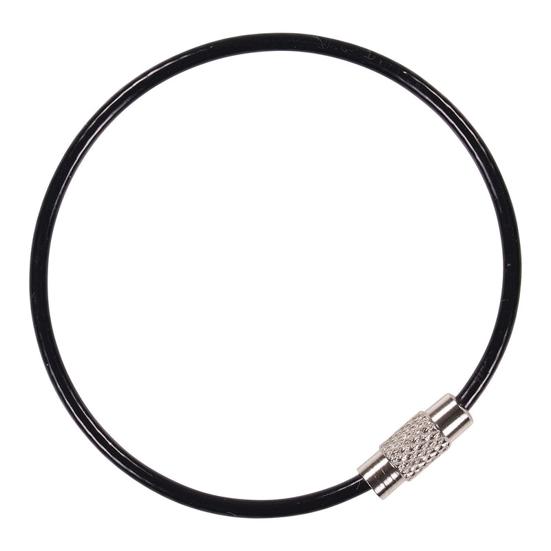 Ergodyne Arsenal 5719 Wire Cable Key Ring, 1.88" dia, Iron, Black, 10/Pack (EGO13722) Each