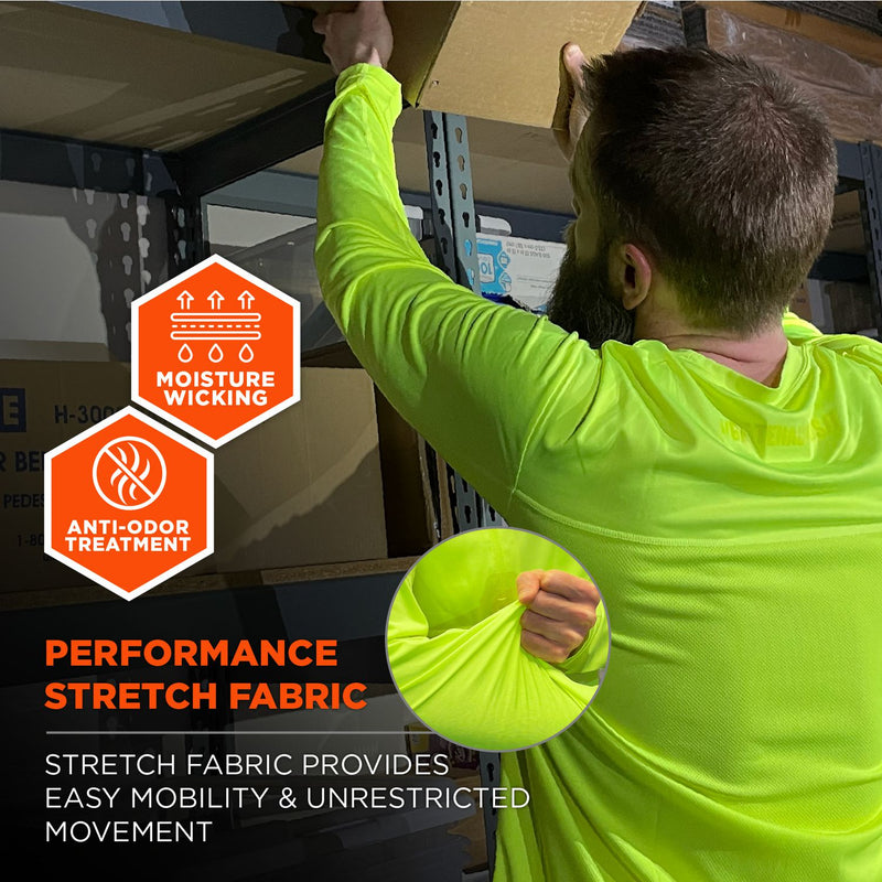 Ergodyne Chill-Its 6689 Cooling Long Sleeve Sun Shirt with UV Protection, 2X-Large, Lime (EGO12146) Each