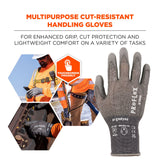 Ergodyne ProFlex 7044 ANSI A4 PU Coated CR Gloves, Gray, X-Small, Pair (EGO10491) 1 Pair