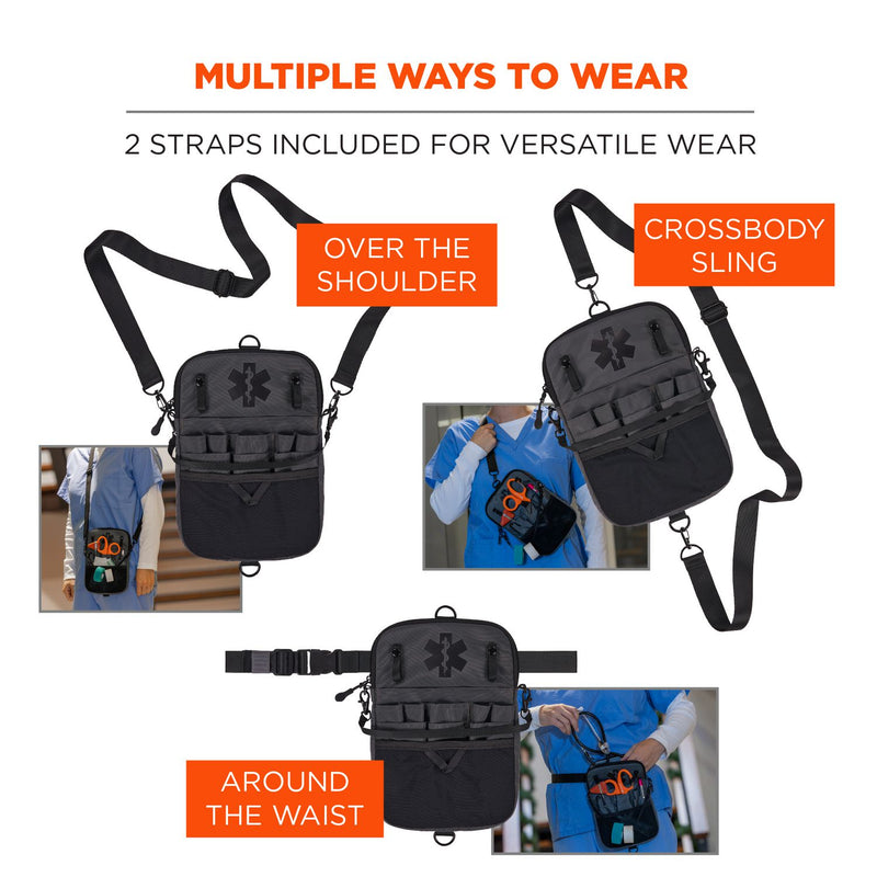 Ergodyne Arsenal 5717 Convertible Nurse Belt Bag, 10 Compartments, 7 x 10, Nylon, Black (EGO13720) Each