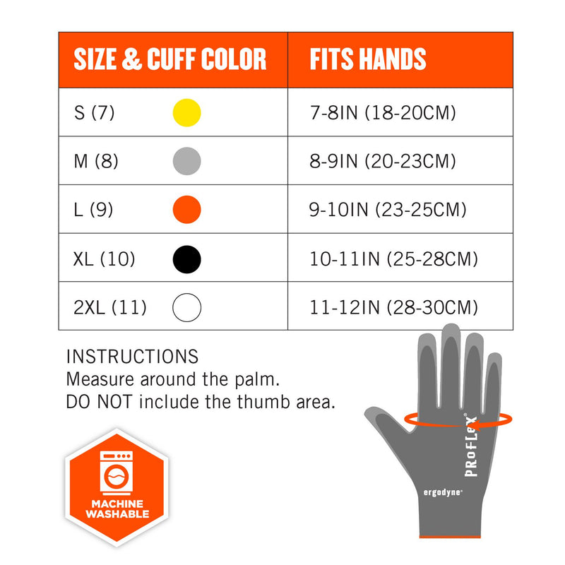 Ergodyne ProFlex 7044 ANSI A4 PU Coated CR Gloves, Gray, X-Small, Pair (EGO10491) 1 Pair