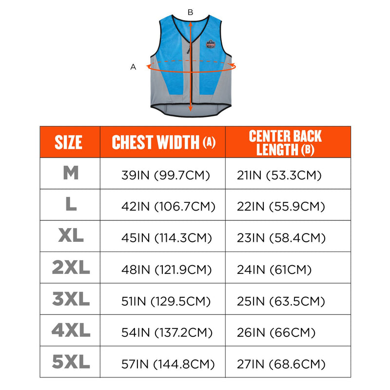 Ergodyne Chill-Its 6667 Wet Evaporative PVA Cooling Vest with Zipper, PVA, 4X-Large, Blue (EGO12698) Each