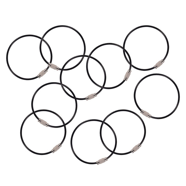 Ergodyne Arsenal 5719 Wire Cable Key Ring, 1.88" dia, Iron, Black, 10/Pack (EGO13722) Each