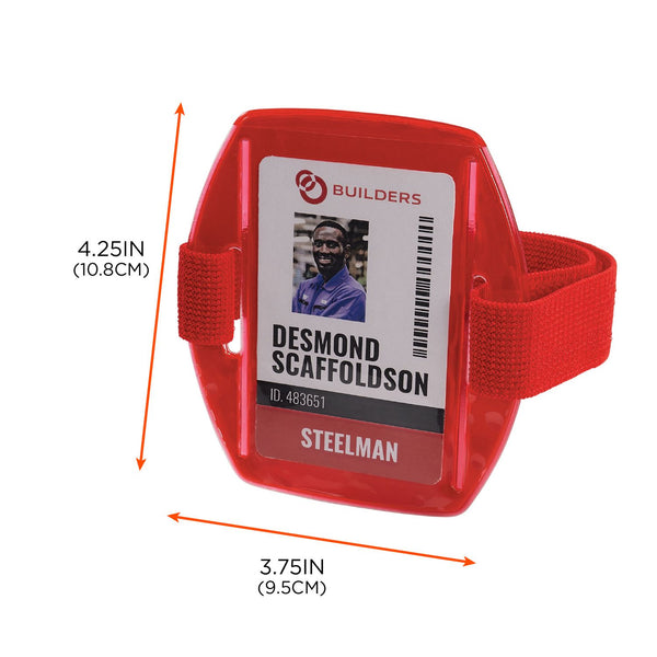Ergodyne Squids 3386 Arm Band ID/Badge Holder, Vertical, Red 3.75 x 4.25 Holder, 2.5 x 4 Insert (EGO19955) Each