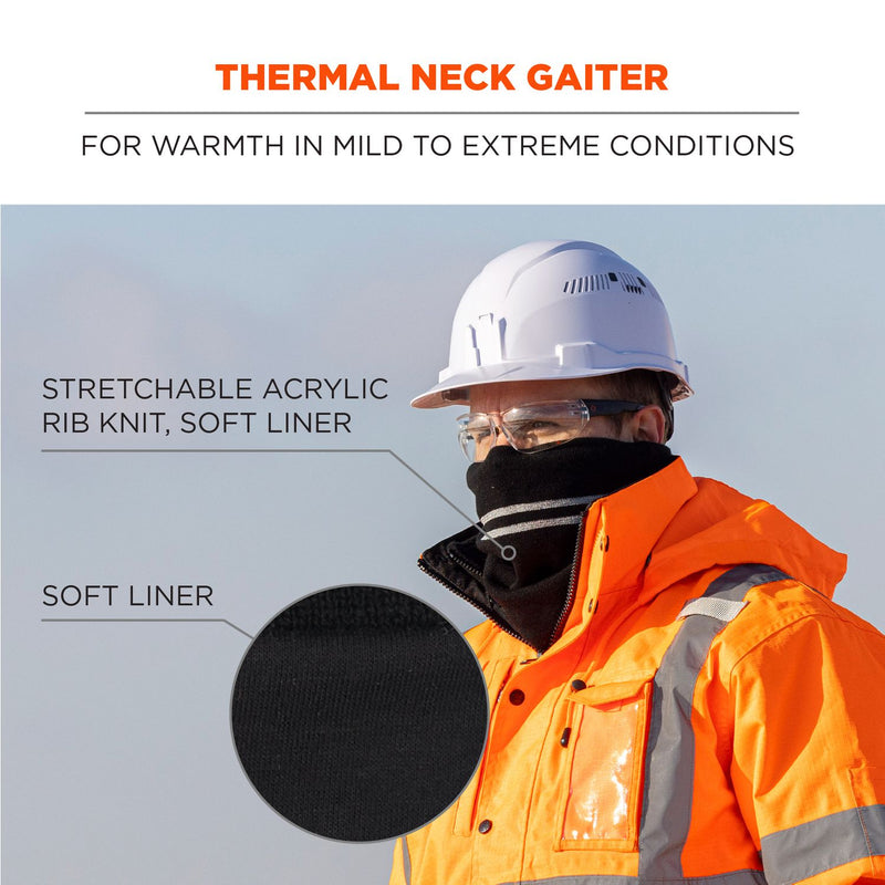 Ergodyne N-Ferno 6961 Reflective Winter Neck Gaiter, One Size Fits Most, Black (EGO16959) Each