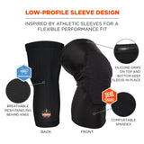 Ergodyne Proflex 525 Lightweight Padded Knee Sleeves, Slip-On, Medium/Large, Black, Pair (EGO18526) 1 Pair