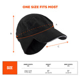 Ergodyne N-Ferno 6807 Winter Baseball Cap with Ear Flaps, One Size Fits Most, Black (EGO16965) Each