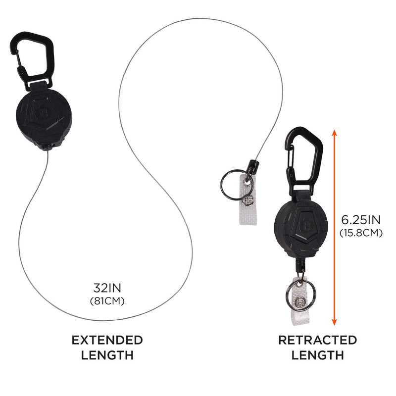 Ergodyne Squids 3391 ID/Badge Reel, Extends 32", Black (EGO19968) Each
