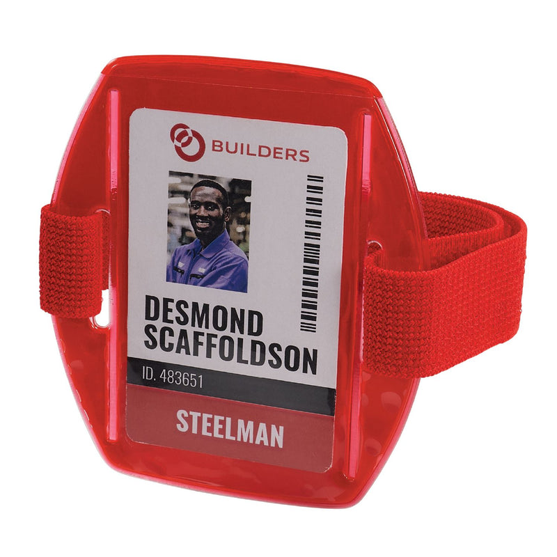 Ergodyne Squids 3386 Arm Band ID/Badge Holder, Vertical, Red 3.75 x 4.25 Holder, 2.5 x 4 Insert (EGO19955) Each