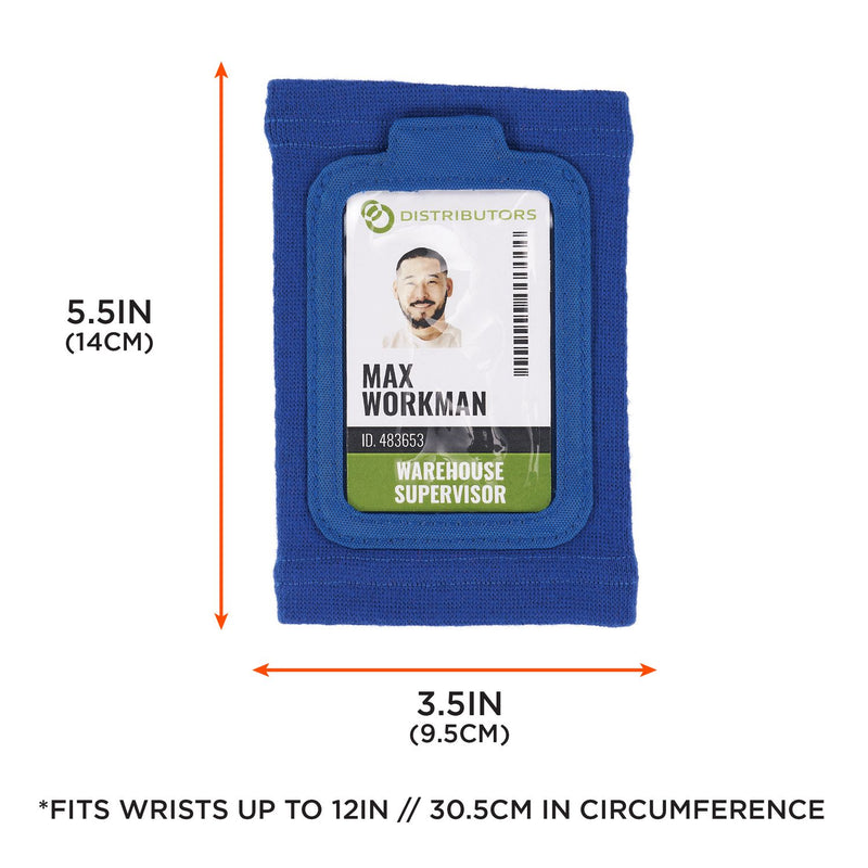 Ergodyne Squids 3388 Wrist ID/Badge Holder, Vertical, Blue 3.5 x 5.5 Holder, 2.75 x 3.75 Insert (EGO19963) Each