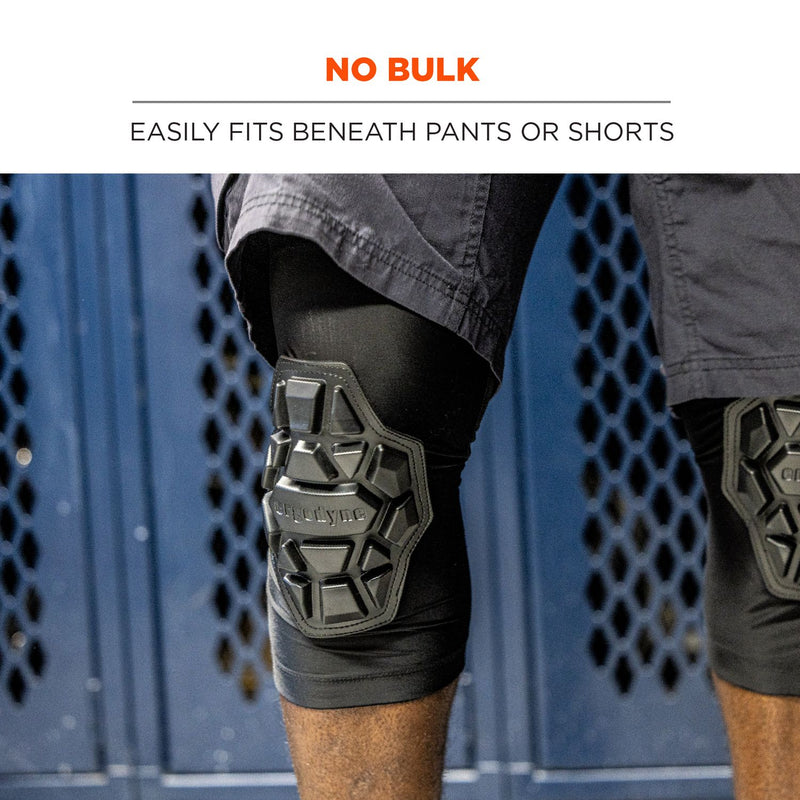 Ergodyne ProFlex 550 Padded Knee Sleeves with 3-Layer Foam Cap, Slip-On, X-Large+, Black, Pair (EGO18553) 1 Pair