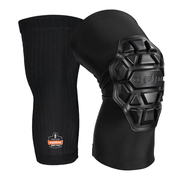 Ergodyne ProFlex 550 Padded Knee Sleeves with 3-Layer Foam Cap, Slip-On, X-Large+, Black, Pair (EGO18553) 1 Pair