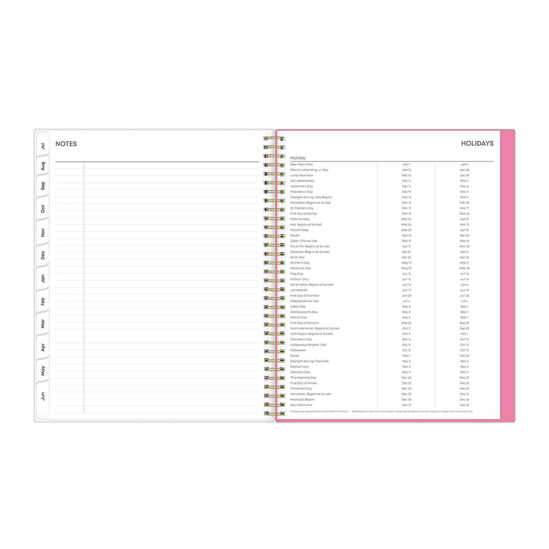 Blue Sky® Roosevelt Pink Academic Weekly/Monthly Planner, Floral Artwork, 11" x 8.5", Pink/Gray Cover, 12-Month (July-June): 2025-2026 (BLS128691) Each