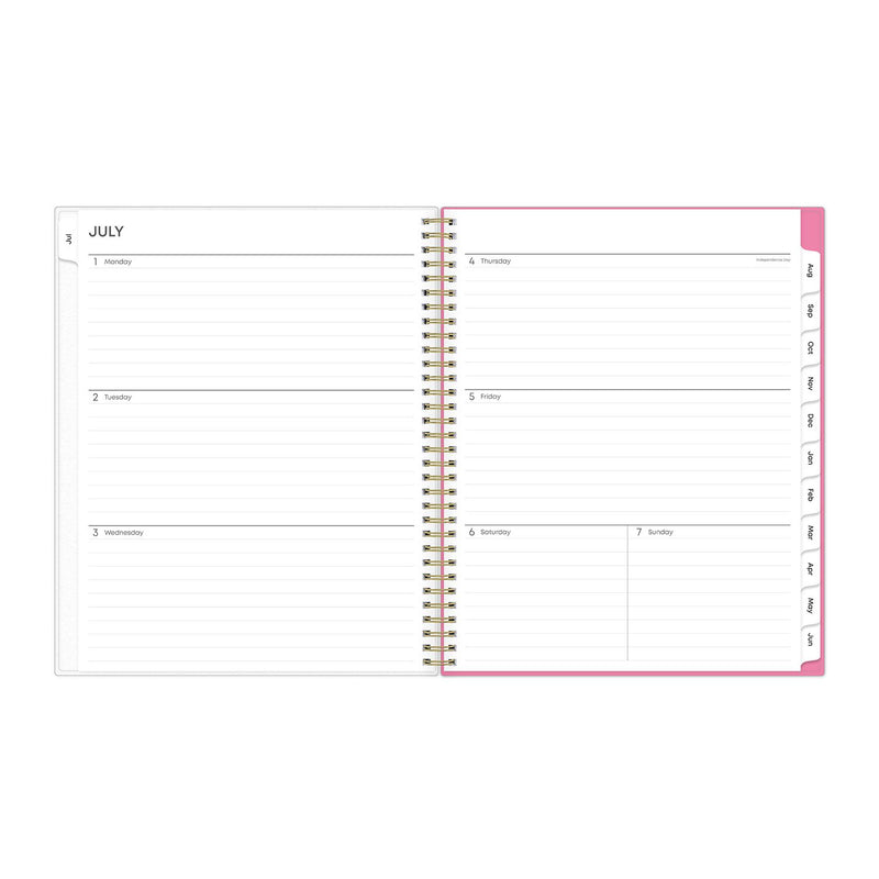 Blue Sky® Roosevelt Pink Academic Weekly/Monthly Planner, Floral Artwork, 11" x 8.5", Pink/Gray Cover, 12-Month (July-June): 2025-2026 (BLS128691) Each