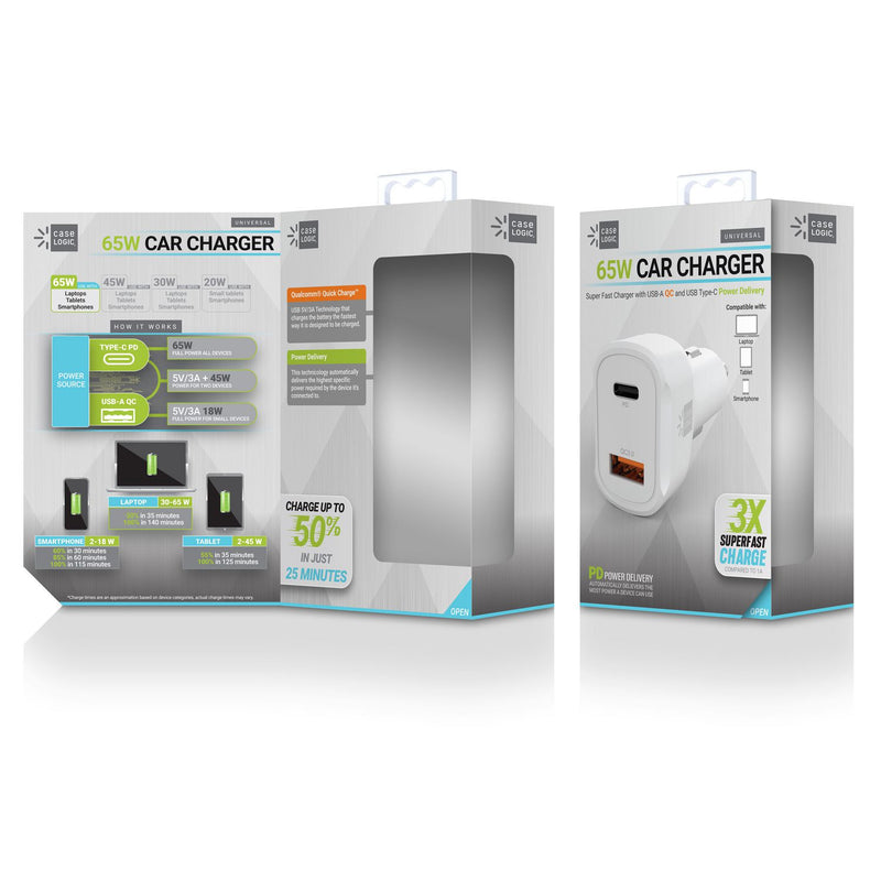 ByTech PD Car Charger, 60 W, Two 2 A Ports, White (BTHCLPDV6105WT) Each