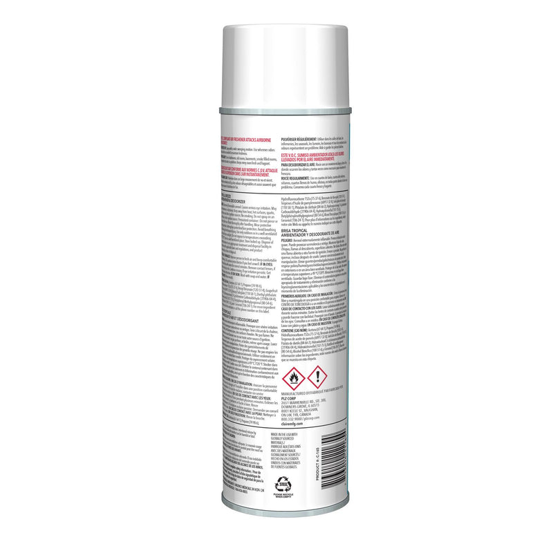 Claire Aerosol Air Freshener and Deodorizer, Tropic Breeze, 10 oz Aerosol Spray, 12 Cans (CGC165) Each