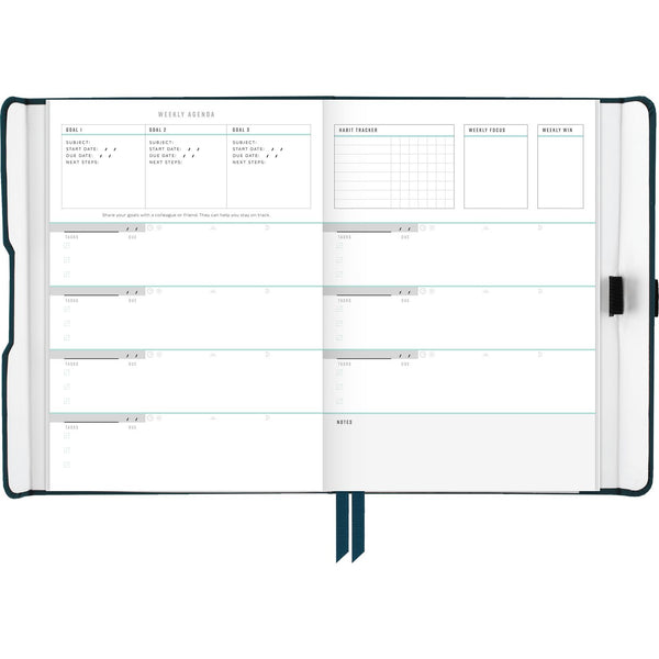 AT-A-GLANCE® Foundation Undated Weekly/Monthly Planner, 8.5" x 6.75", Blue Cover, 12-Month: Undated (AAGFD20020) Each