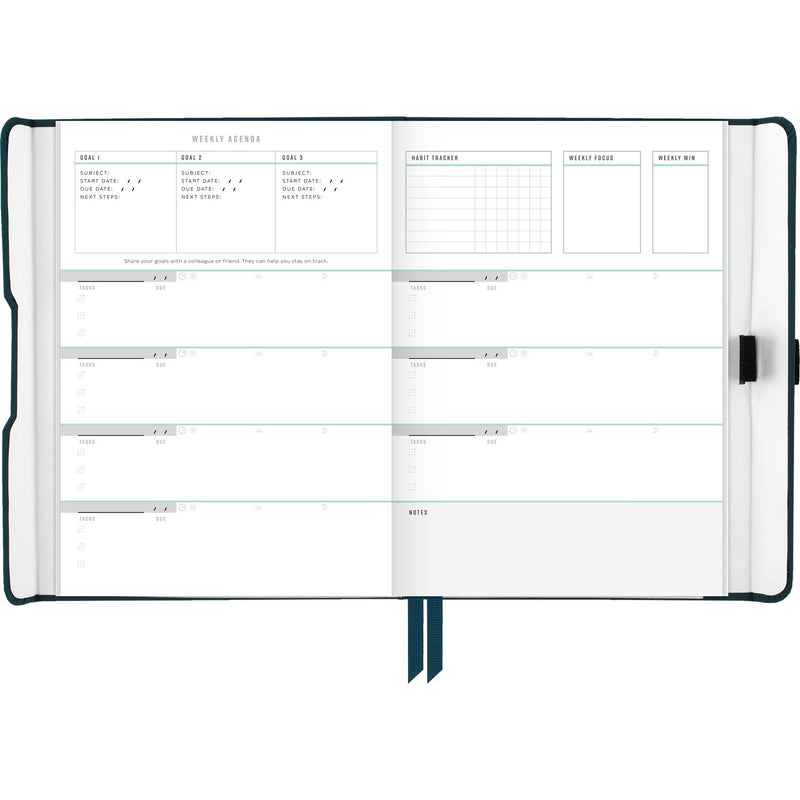AT-A-GLANCE® Foundation Undated Weekly/Monthly Planner, 8.5" x 6.75", Blue Cover, 12-Month: Undated (AAGFD20020) Each