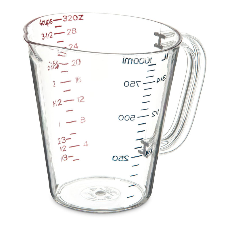 Carlisle Commercial Measuring Cup, 1 qt, Clear (CFS4314307) Each