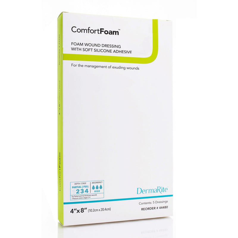 ComfortFoam™ Border Foam Dressing 4 X 8 Inch With Border Waterproof Backing Silicone Adhesive Rectangle Sterile (946494_EA) 1/EA