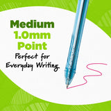 BIC Ecolutions Gel Pen, Retractable, Medium 1 mm, Assorted Ink, Blue Barrel, Dozen (BICBICRGLE11AST) 1 Dozen