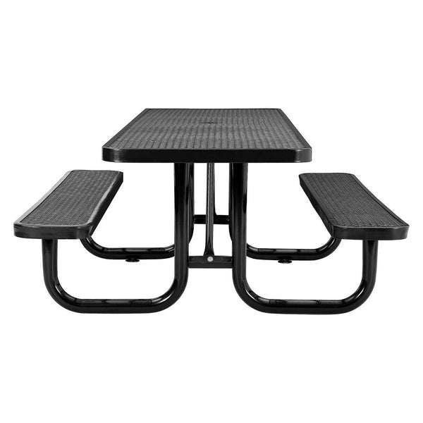 Global Industrial® ADA Compliant Expanded Steel Picnic Table, Rectangular, 96 x 60 x 29.5, Black Top and Base (GBE695289BK) Each