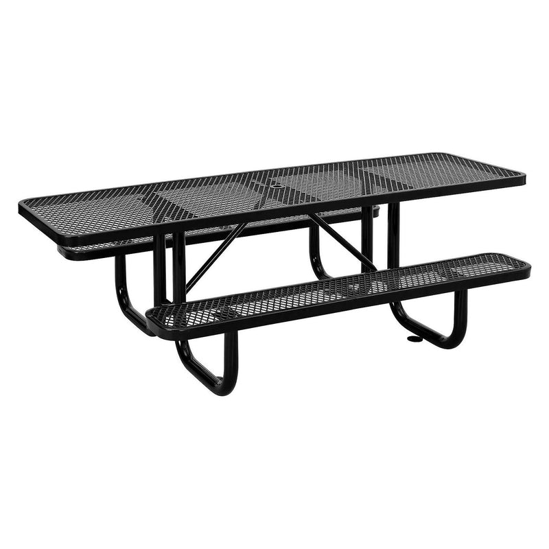 Global Industrial® ADA Compliant Expanded Steel Picnic Table, Rectangular, 96 x 60 x 29.5, Black Top and Base (GBE695289BK) Each