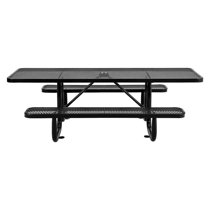 Global Industrial® ADA Compliant Expanded Steel Picnic Table, Rectangular, 96 x 60 x 29.5, Black Top and Base (GBE695289BK) Each