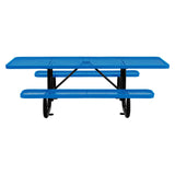 Global Industrial® ADA Compliant Expanded Steel Picnic Table, Rectangular, 96 x 60 x 29.5, Blue Top and Base (GBE695289BL) Each