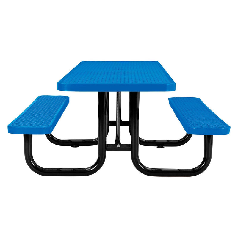 Global Industrial® ADA Compliant Expanded Steel Picnic Table, Rectangular, 96 x 60 x 29.5, Blue Top and Base (GBE695289BL) Each