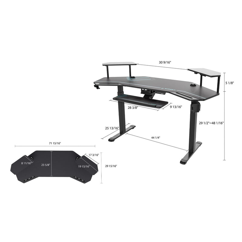 Eureka Ergonomic® Aero Standing Desk, 71.93" x 29.93" x 34.62" to 53.18", Black (EKAES71B) Case of 2