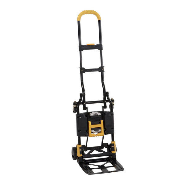 Cosco® 2-in-1 Folding Hand Truck, 300 lb Capacity, 17" x 30.5" x 33.5", Black/Yellow (CSC12225YGB1E) Each