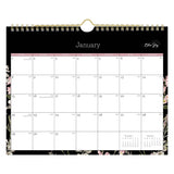 Blue Sky® Neveah Monthly Wall Calendar, Floral Artwork, 11" x 8.75", White/Black/Pink Sheets, 12-Month (Jan to Dec): 2026 (BLS139941) Each