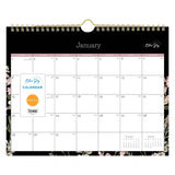 Blue Sky® Neveah Monthly Wall Calendar, Floral Artwork, 11" x 8.75", White/Black/Pink Sheets, 12-Month (Jan to Dec): 2026 (BLS139941) Each