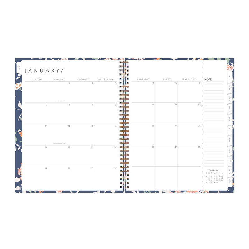 Blue Sky® One Tree Planted Effie Weekly/Monthly Planner, Floral Artwork, 11" x 8.5", Blue/Peach/Green Cover, 12-Month (Jan-Dec): 2026 (BLS138325) Each
